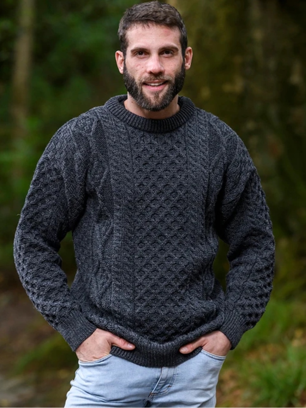 Aran Crafts Ireland 100% Wool Fisherman Cable Knit Sweater Sz XL